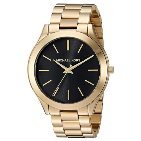 michael kors slim runway watch gold|More.